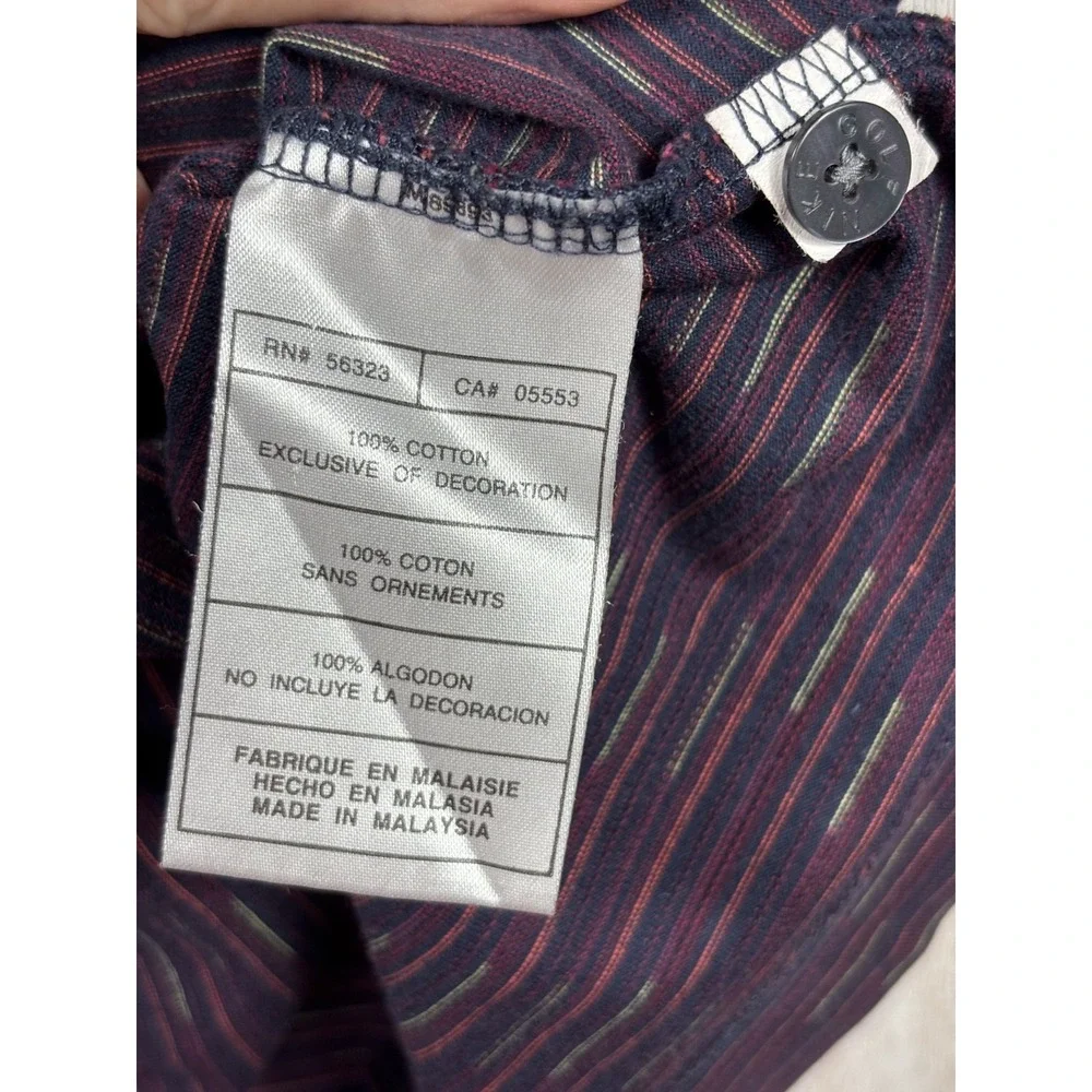 Nike Golf Polo Purple Multi Stripe Cotton Long‎ Sleeve 2XL Men's Classic Preppy
